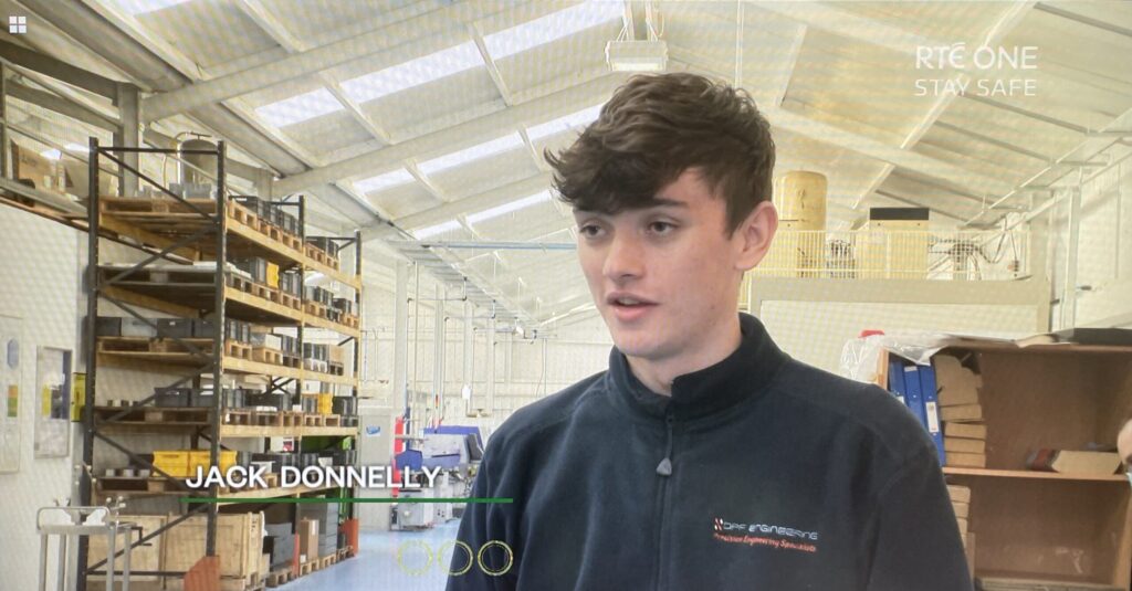 Jack Donnelly apprentice at DPF Engineering Carlow